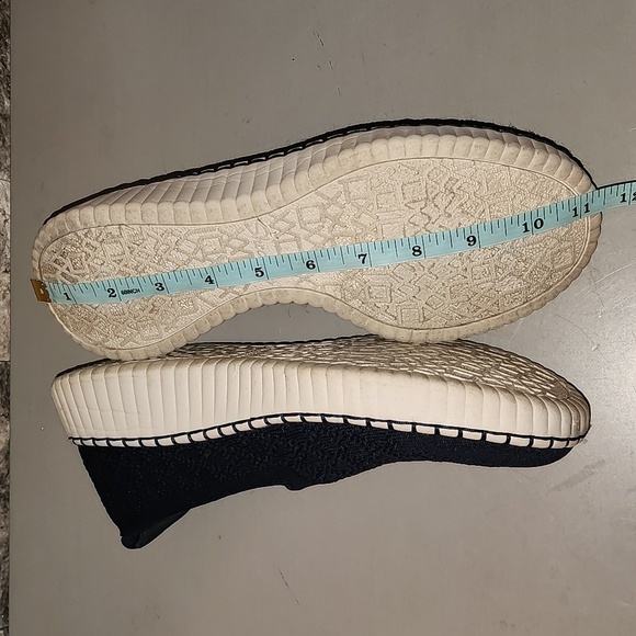 Skechers Wedge Comfort Memory Foam Slip On Navy Blue Women's  Shoes - Picture 8 of 9